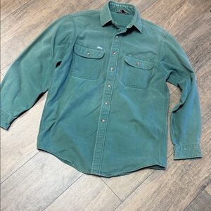 Vintage 90s Carhartt  Green Rugged Outdoor Wear Work Shirt